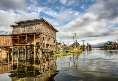 Houses on stilts on Inle Lake, Myanmar