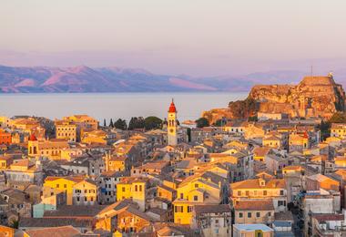 Corfu Town at sunset