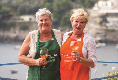 Guests tasting wine on a Flavours Holidays trip