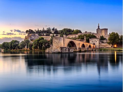Avignon Bridge at sunset