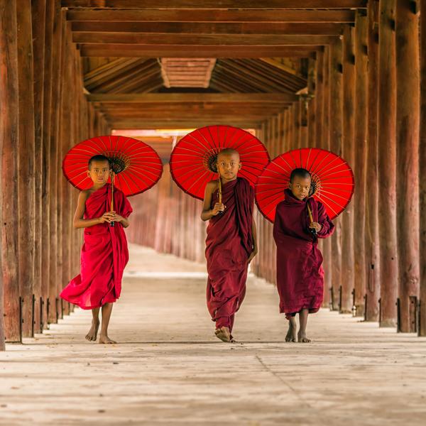 Trainee monks in Myanmar