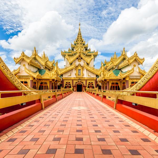 Temple in Yangon in Myanmar
