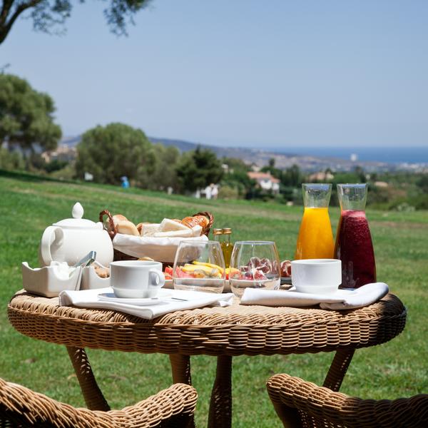 Breakfast overlooking the coast at the Hotel Almenara