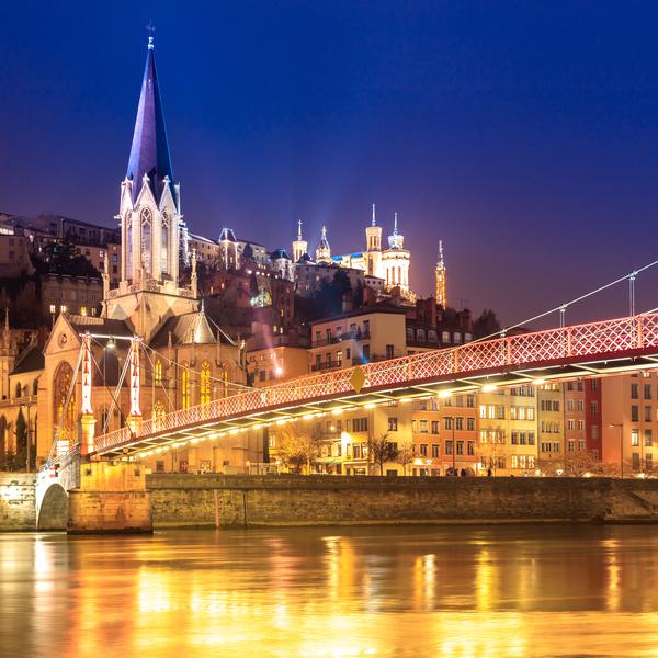 Lyon at night