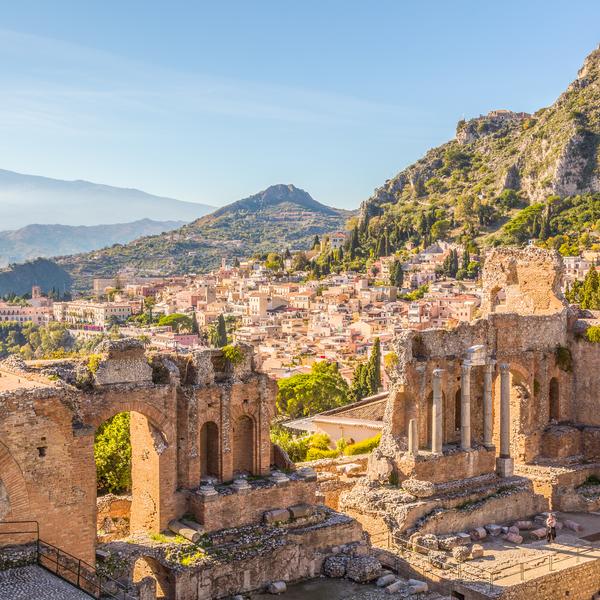 Runis in the Sicilian town of Taormina, Italy